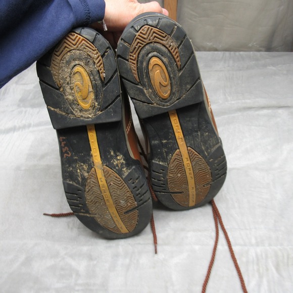 Roper Mens 11 Boots Brown Leather Rain Rugged Work Lace‎ Up Horseshoe Calf Hike - Picture 9 of 15